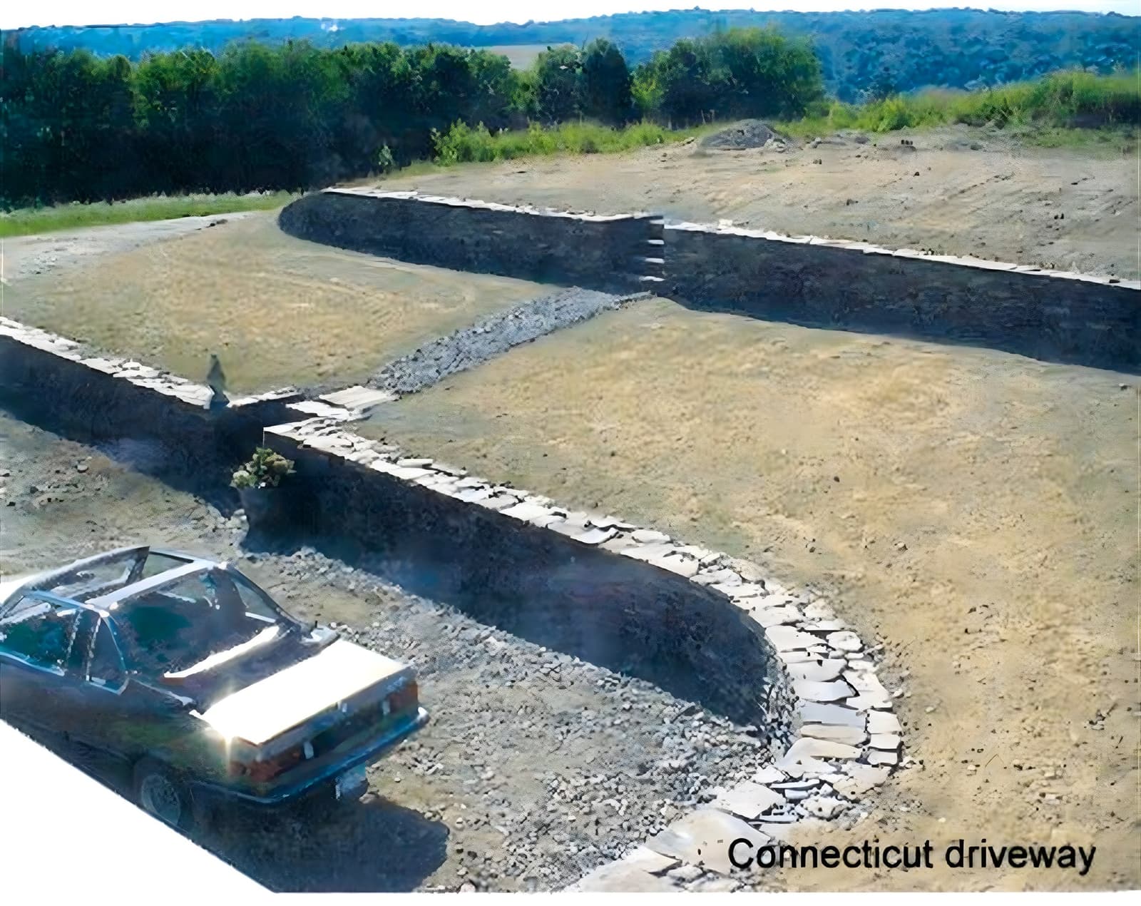 Creek stone driveway project in Connecticut