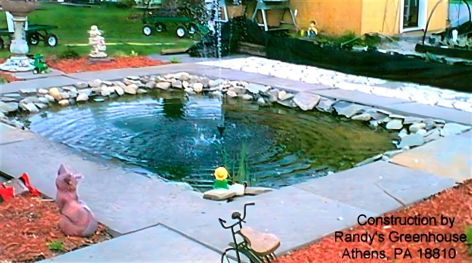 Square stone pond project