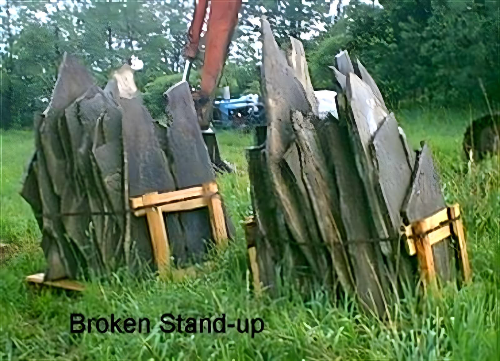 Broken stand-up gray stone Pennsylvania