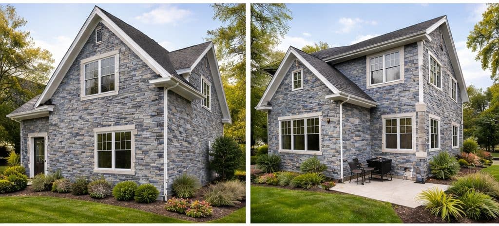 Natural cleft blue wall stone 1-2 inch